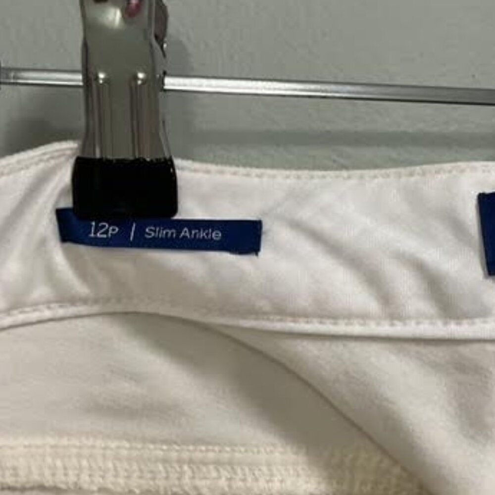Talbots Glittery Corduroy Jeans Ivory Size 12P